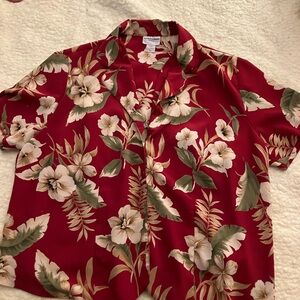 Alfred Dunner Red Floral Blouse
